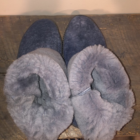 Ross & Snow Gemma Shearling  Stonewashed suede leather bootie slippers - Picture 12 of 16